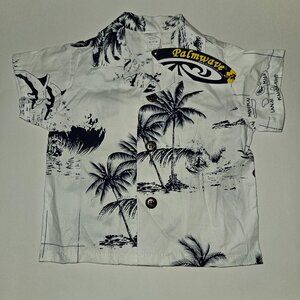 NEW Palmwave Hawaii Shirt Baby Boy 6-12 Month Button Front 100% Cotton Palm Tree